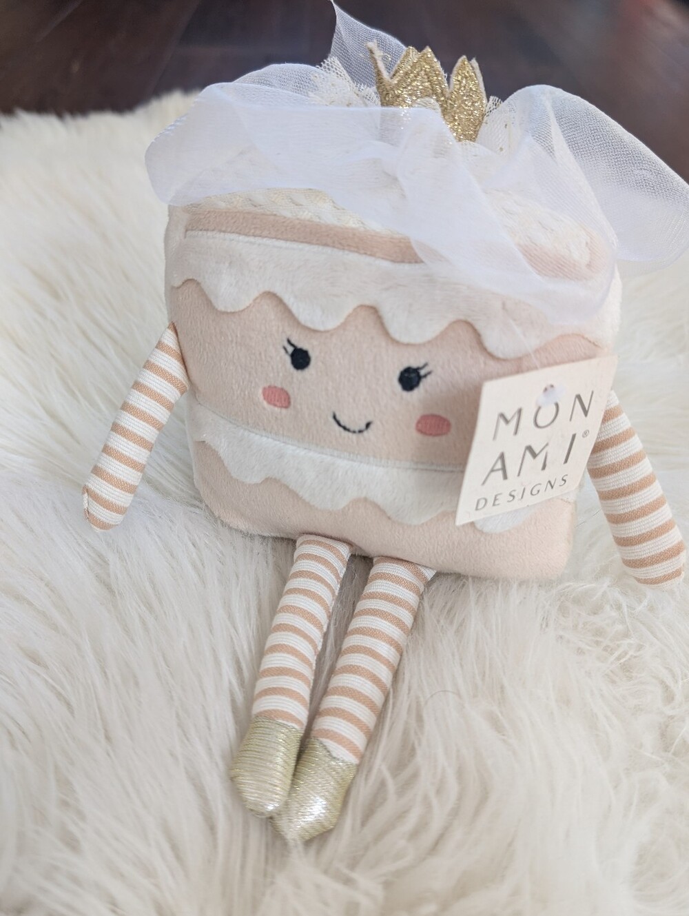 Mon Ami Designs Mrs.Cake Slice Pink Striped Cake Princess Plush